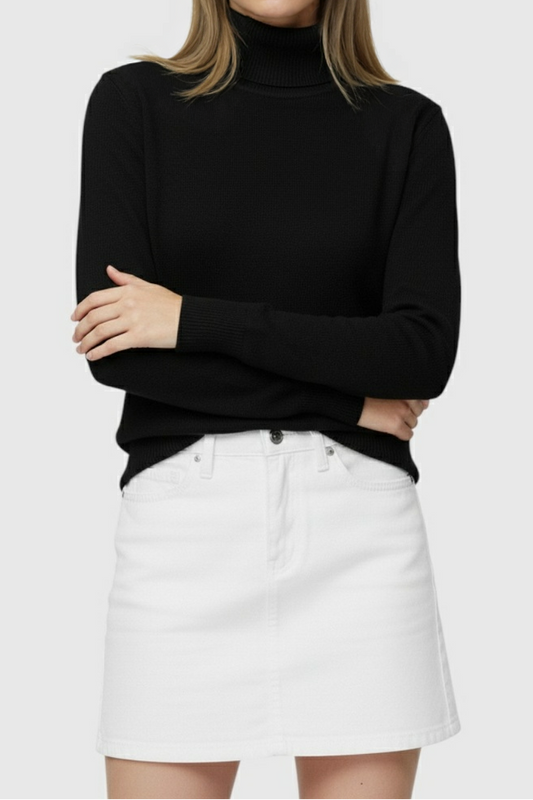 Nadine | Slim Fit Black Turtleneck Sweater