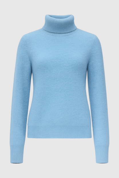 Simone | Elegant Blue Slim Fit Turtleneck Sweater