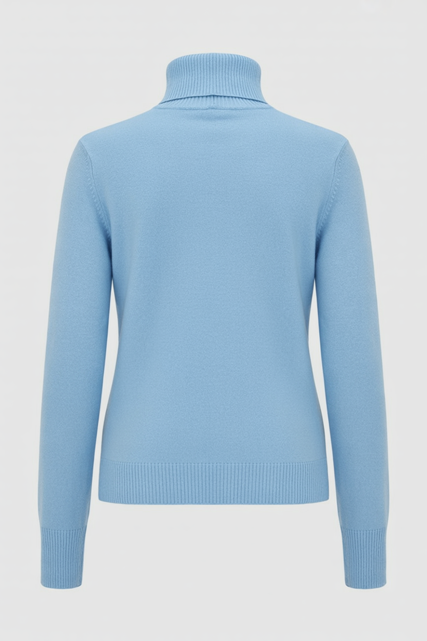 Simone | Elegant Blue Slim Fit Turtleneck Sweater