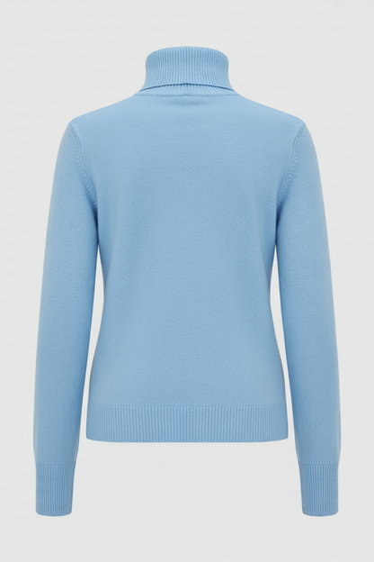 Simone | Elegant Blue Slim Fit Turtleneck Sweater