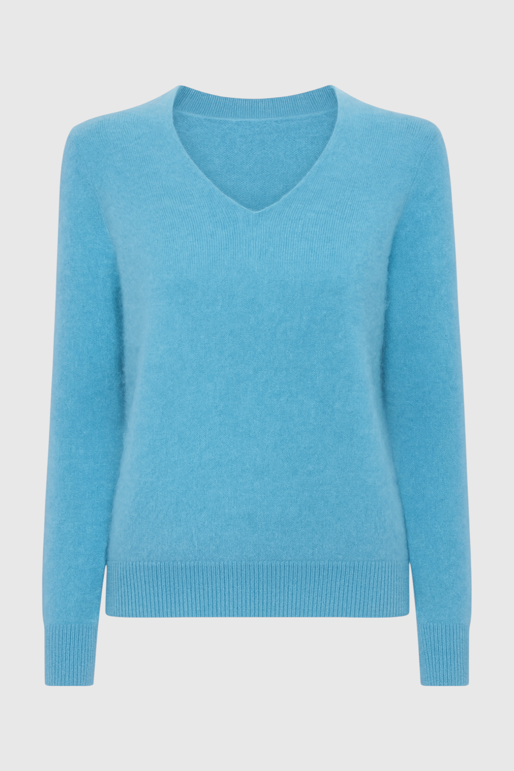 Claire | Light Blue V-Neck Fitted Sweater