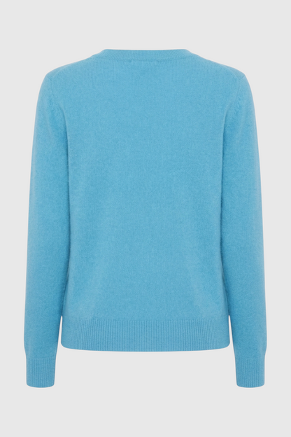 Claire | Light Blue V-Neck Fitted Sweater