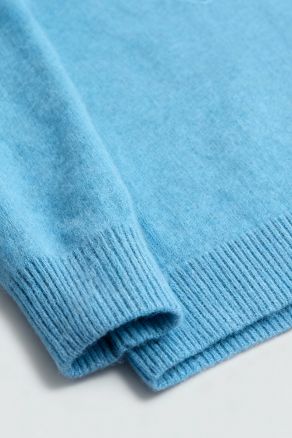 Claire | Light Blue V-Neck Fitted Sweater