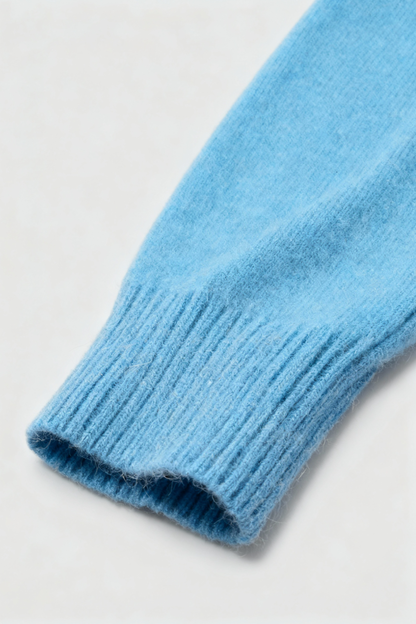Claire | Light Blue V-Neck Fitted Sweater