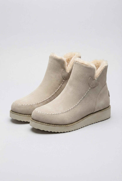 Lily | Beige ankle boots with durable sole