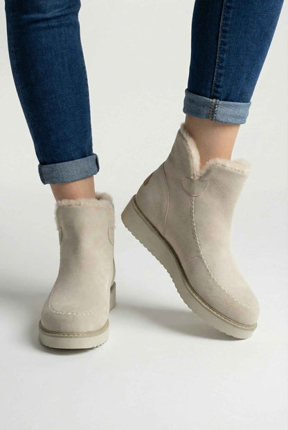 Lily | Beige ankle boots with durable sole