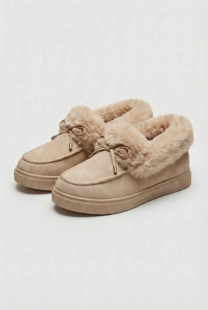 Audrey | Beige winter boots with sturdy sole