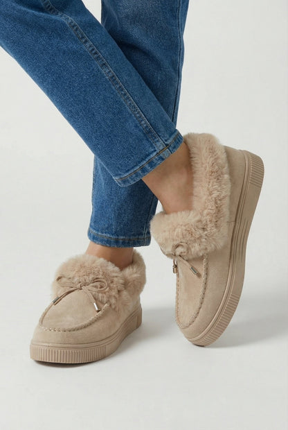 Audrey | Beige winter boots with sturdy sole