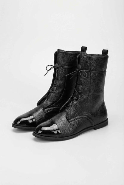 Mia | Black lace-up ankle boots