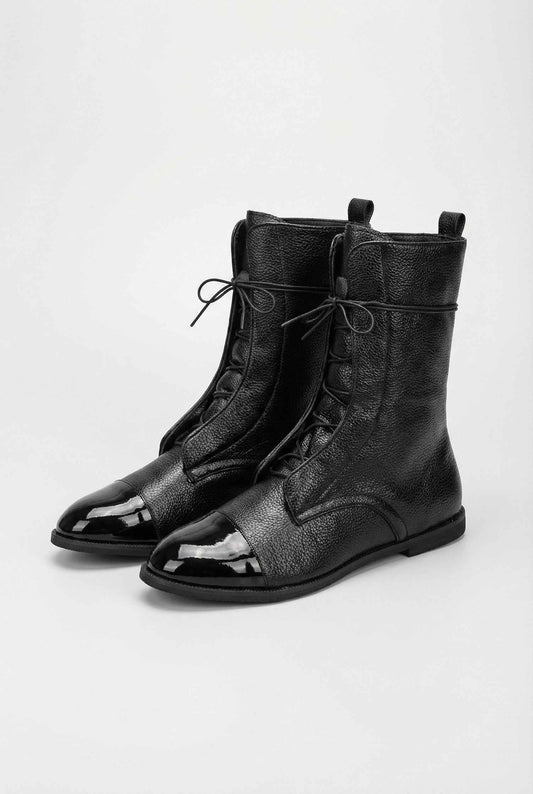 Mia | Black lace-up ankle boots