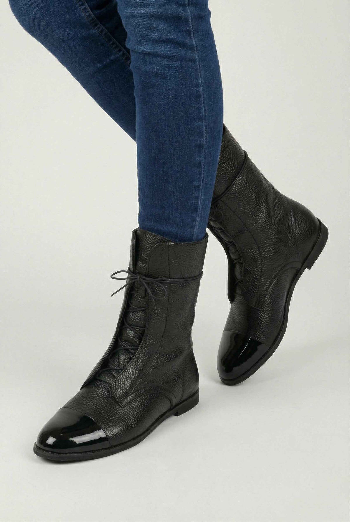 Mia | Black lace-up ankle boots