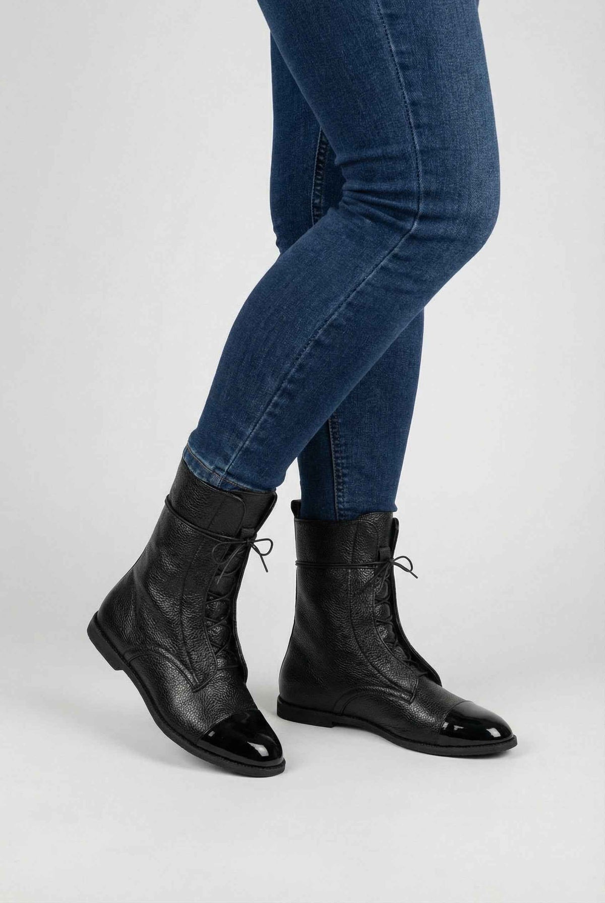 Mia | Black lace-up ankle boots