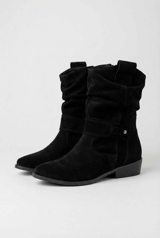 Beatrice | Black suede ankle boots