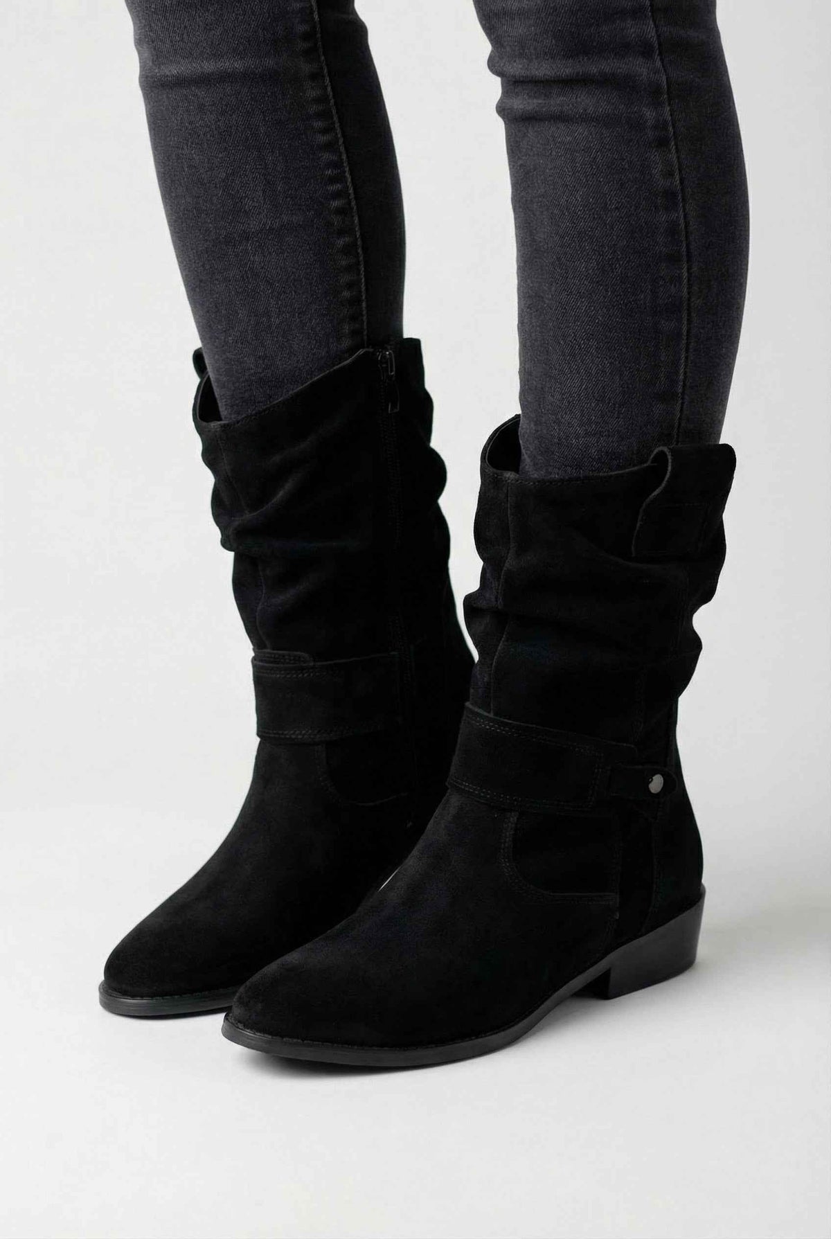 Beatrice | Black suede ankle boots