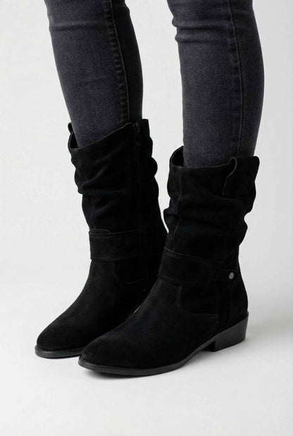 Beatrice | Black suede ankle boots