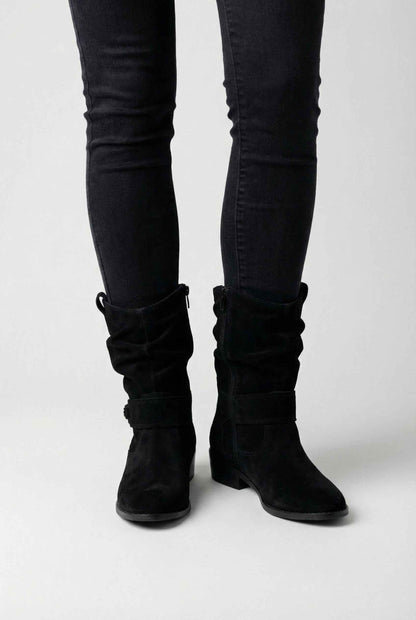 Beatrice | Black suede ankle boots