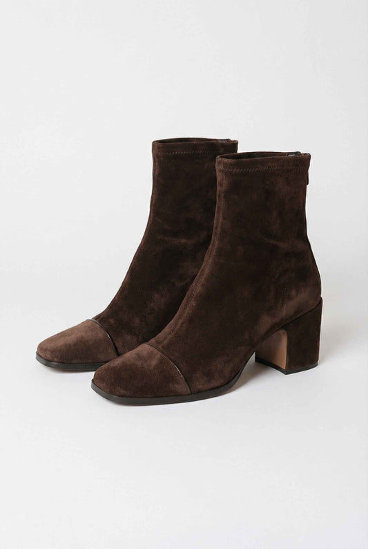 Harper | Block heel ankle boots in dark brown
