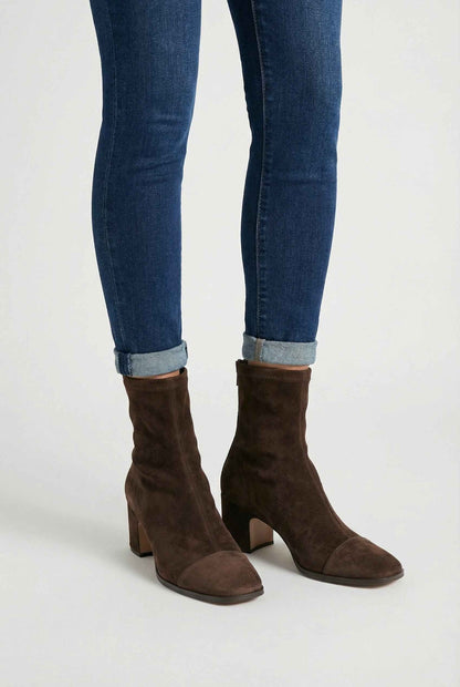 Harper | Block heel ankle boots in dark brown