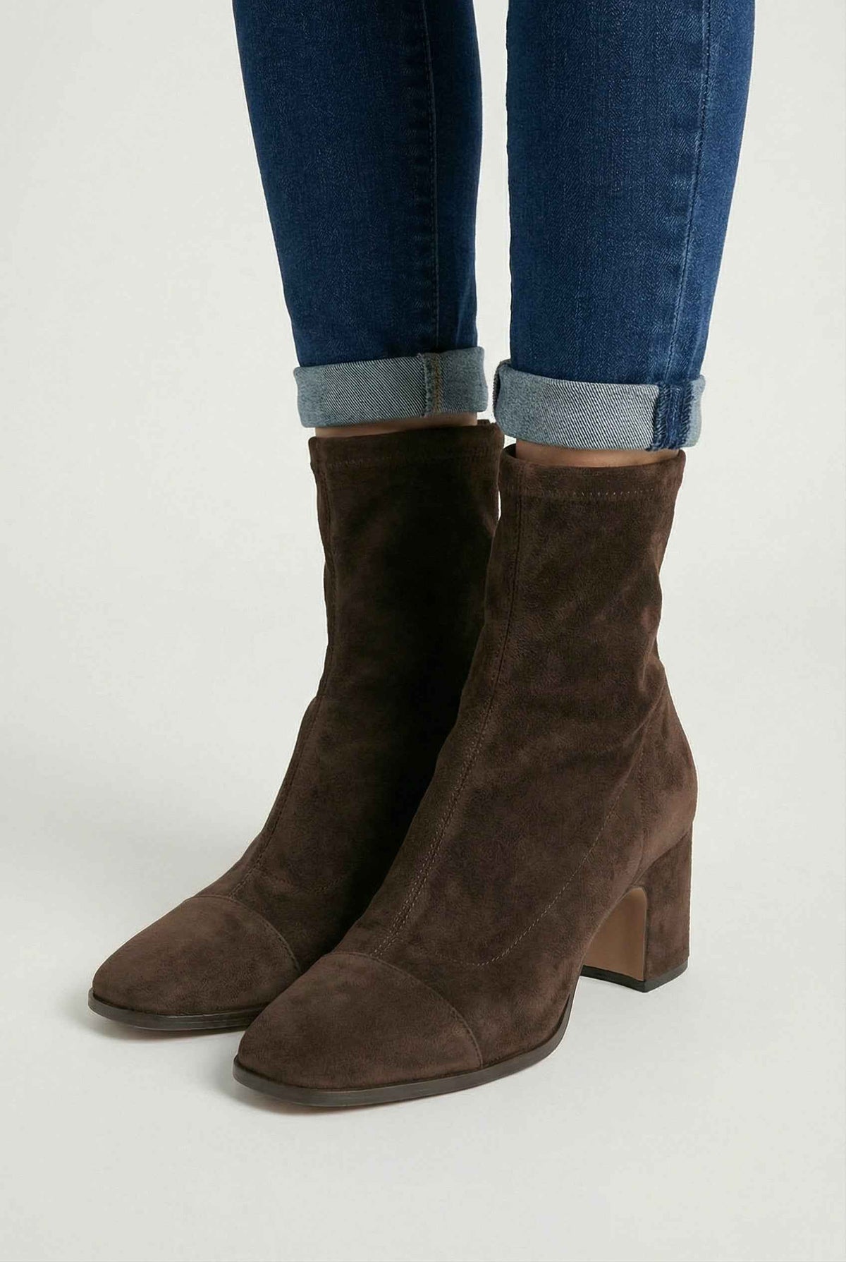 Harper | Block heel ankle boots in dark brown