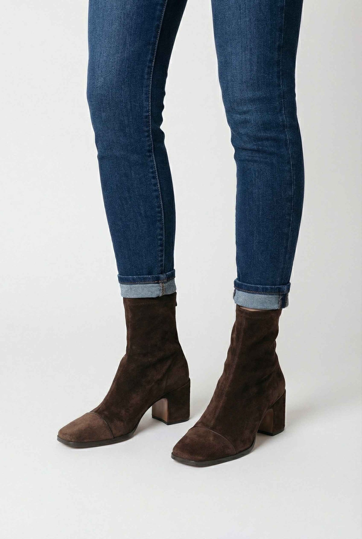 Harper | Block heel ankle boots in dark brown