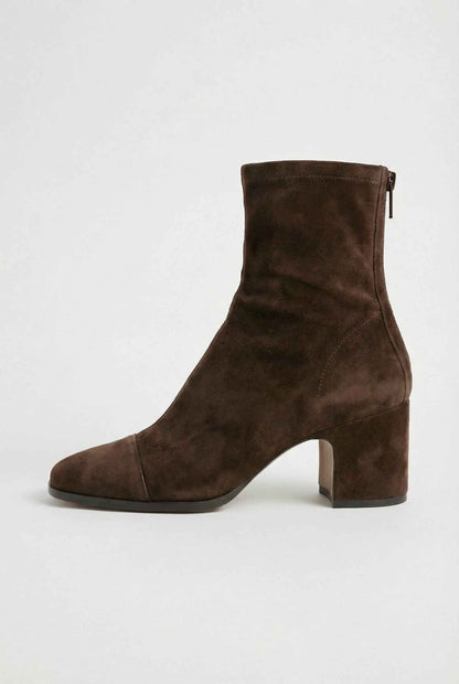 Harper | Block heel ankle boots in dark brown