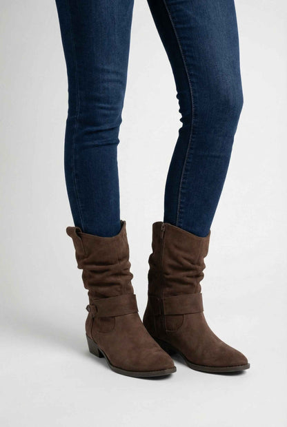Harriet | Dark brown suede ankle boots