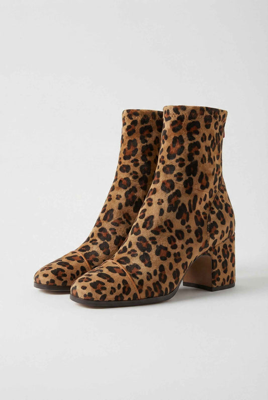 Phoebe | Leopard print retro heel boots