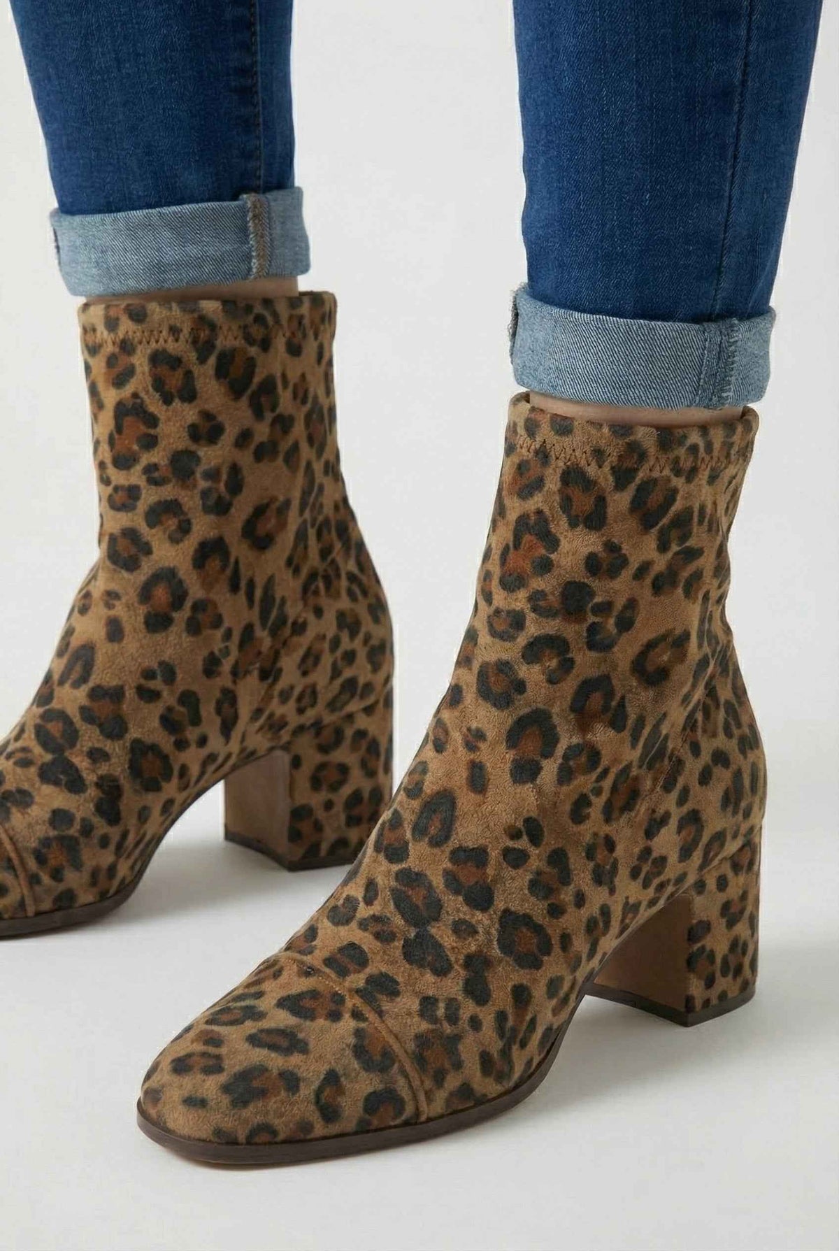 Phoebe | Leopard print retro heel boots