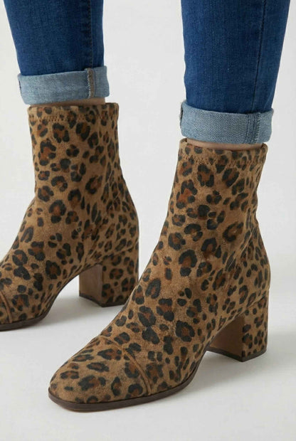 Phoebe | Leopard print retro heel boots
