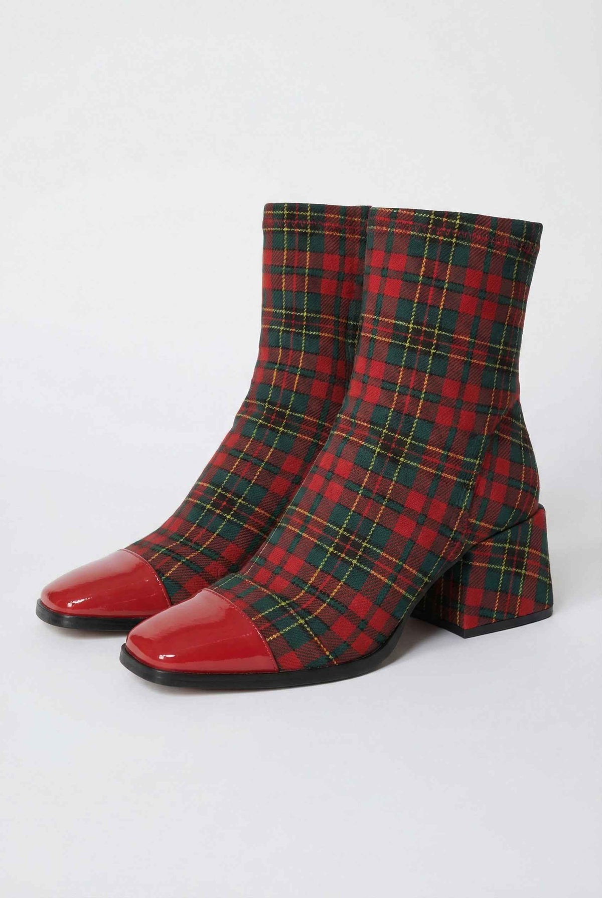 Ivy | Red and green mid-calf boots