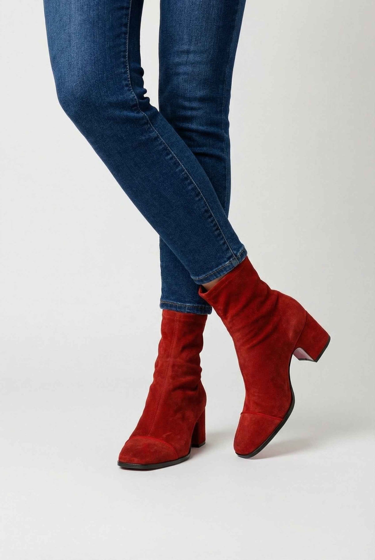 Clara | Red retro mid-calf boots