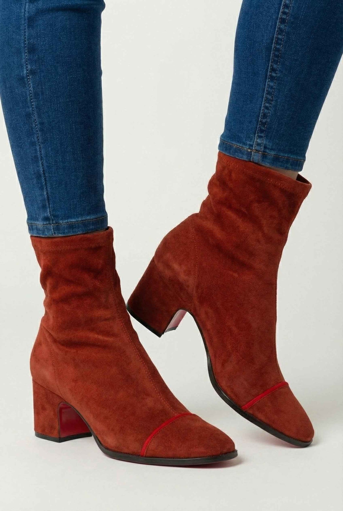 Clara | Red retro mid-calf boots