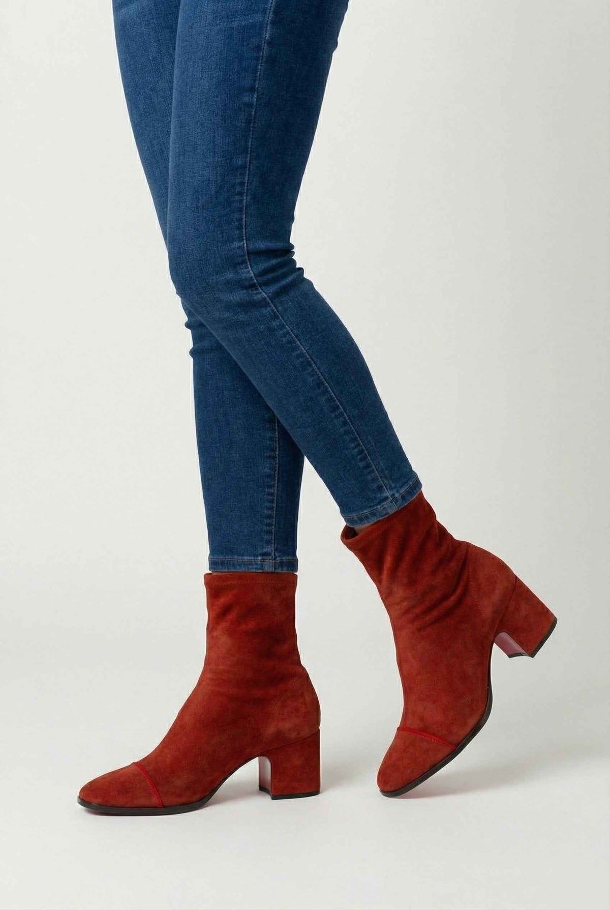 Clara | Red retro mid-calf boots