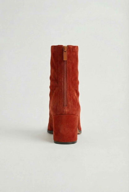 Clara | Red retro mid-calf boots