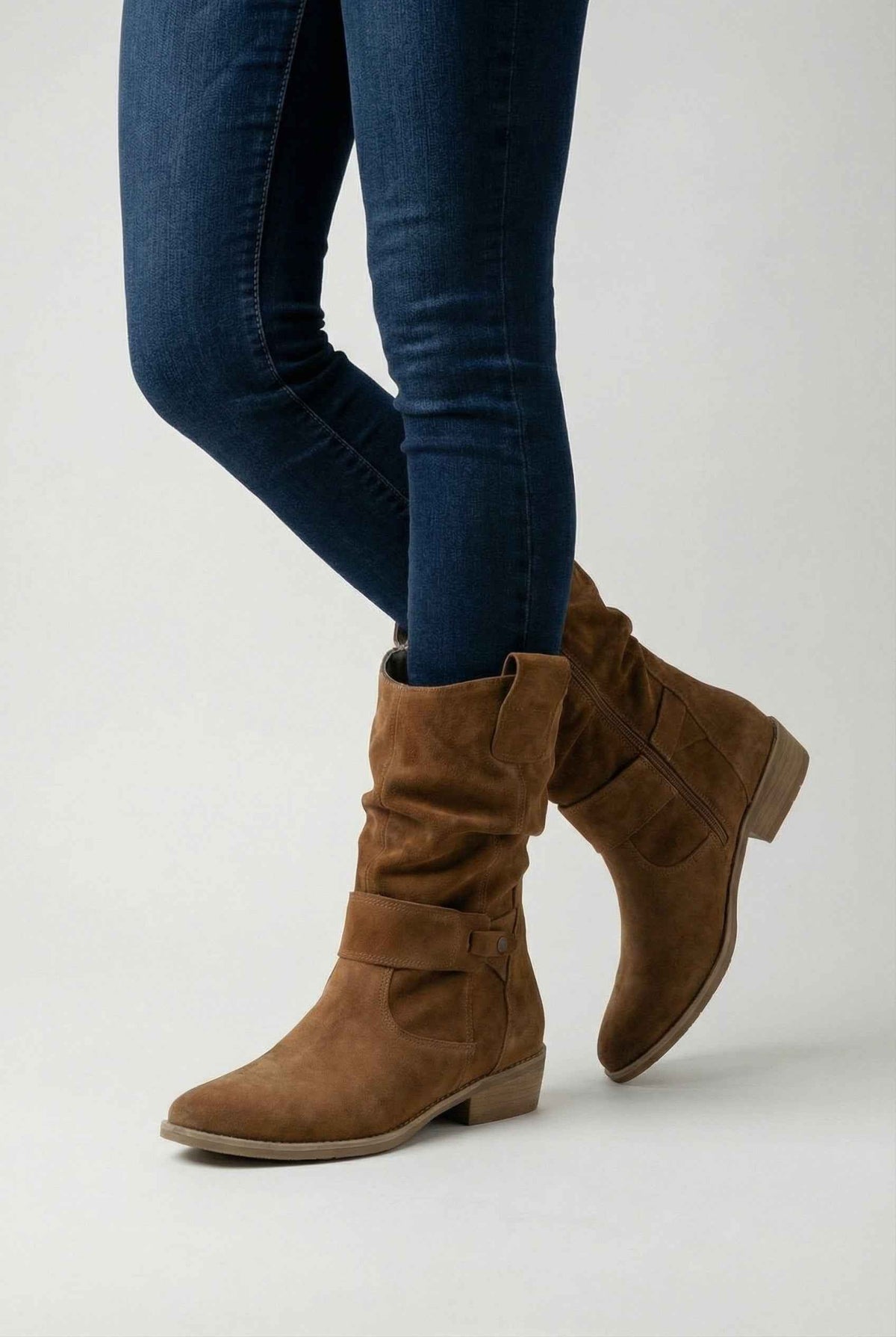 Cora | Tan retro suede ankle boots