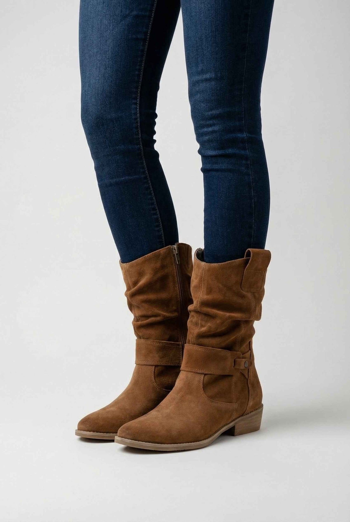 Cora | Tan retro suede ankle boots