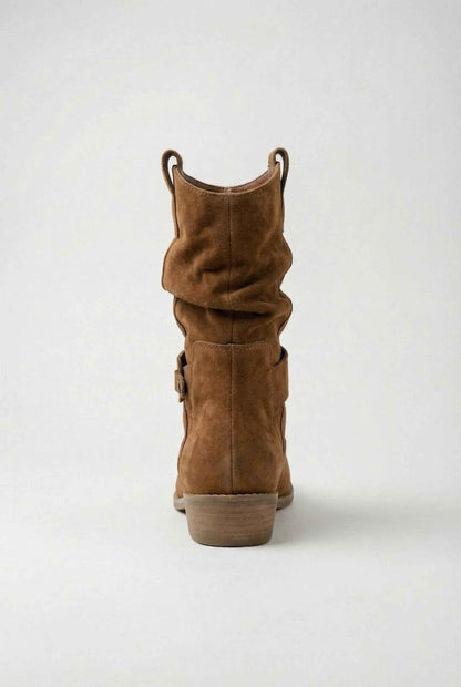 Cora | Tan retro suede ankle boots