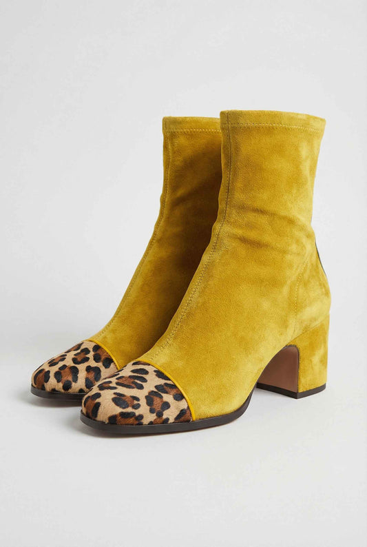Amber | Yellow mid-calf boots