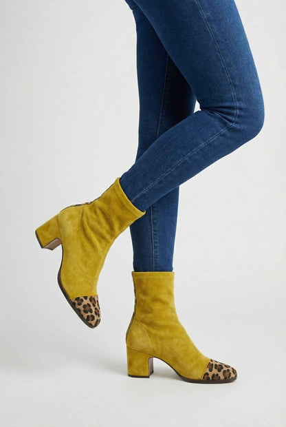 Amber | Yellow mid-calf boots