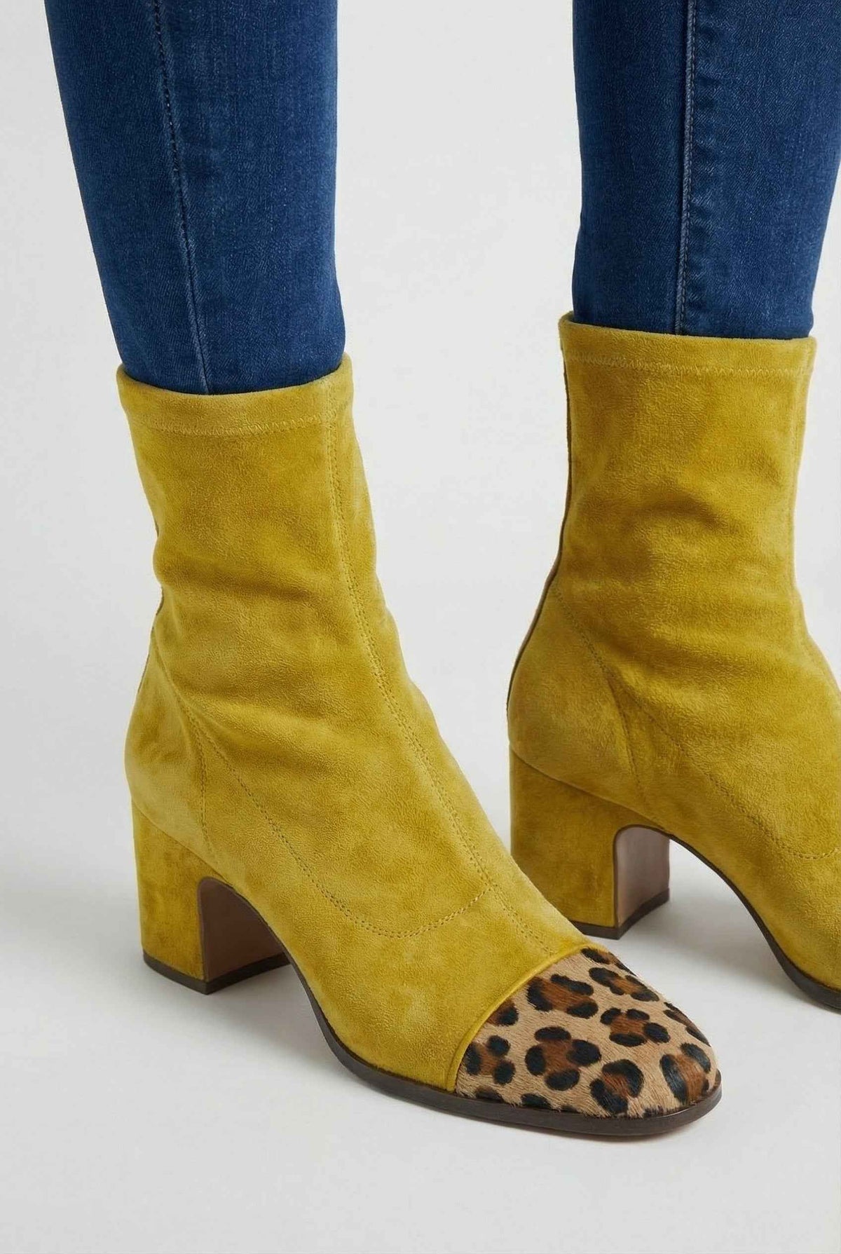Amber | Yellow mid-calf boots