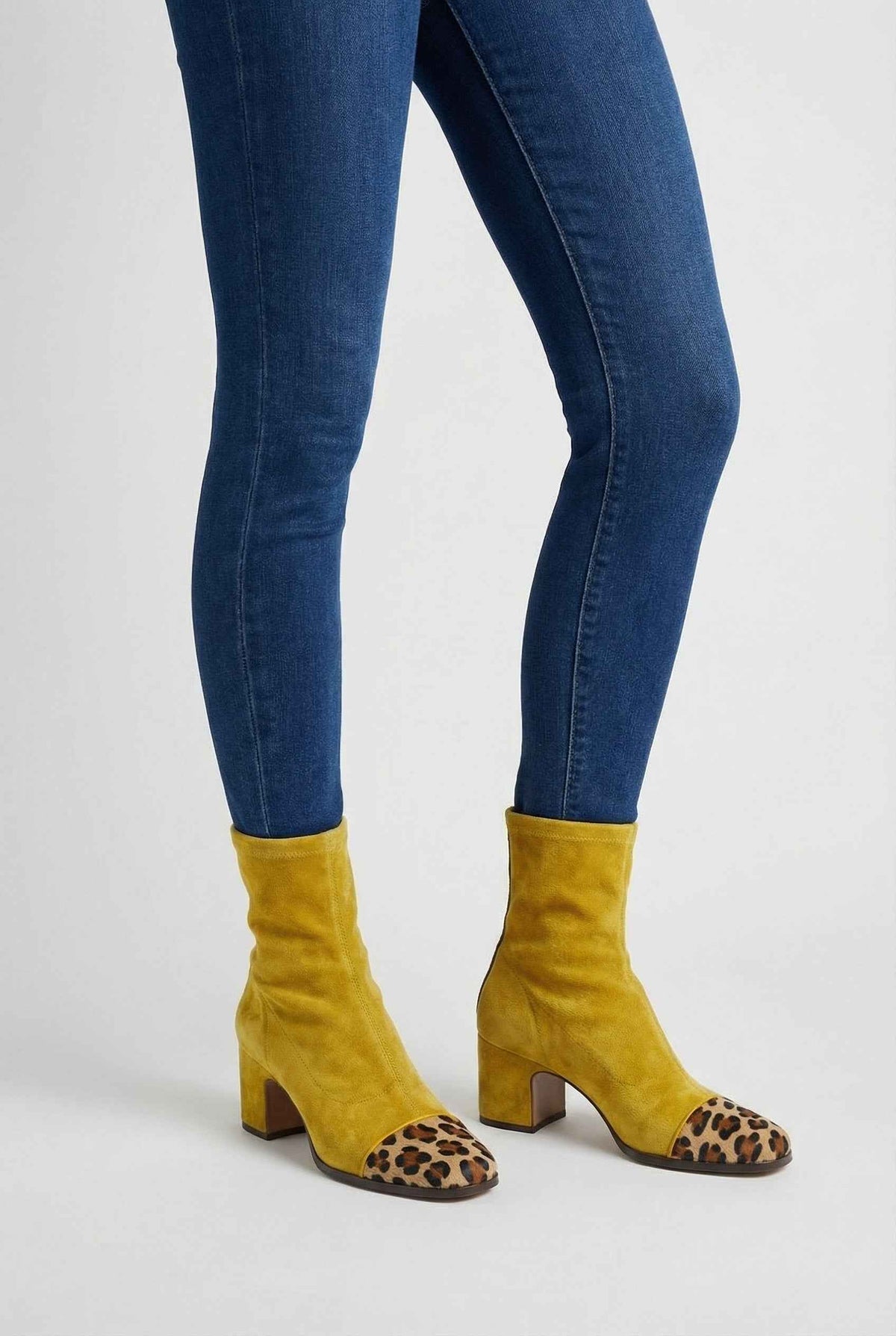 Amber | Yellow mid-calf boots