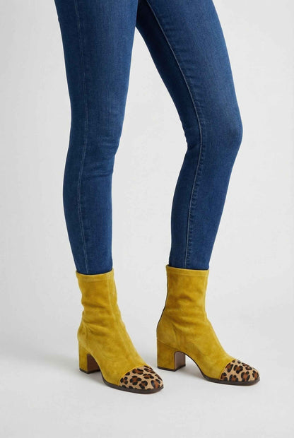 Amber | Yellow mid-calf boots