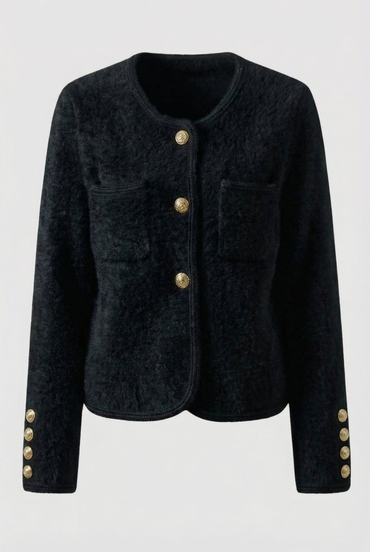 Kate | Black Long Cardigan with Open Front