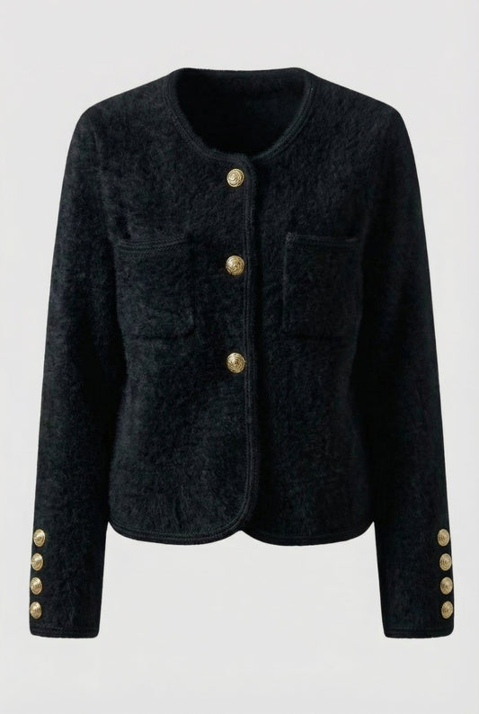 Kate | Black Long Cardigan with Open Front