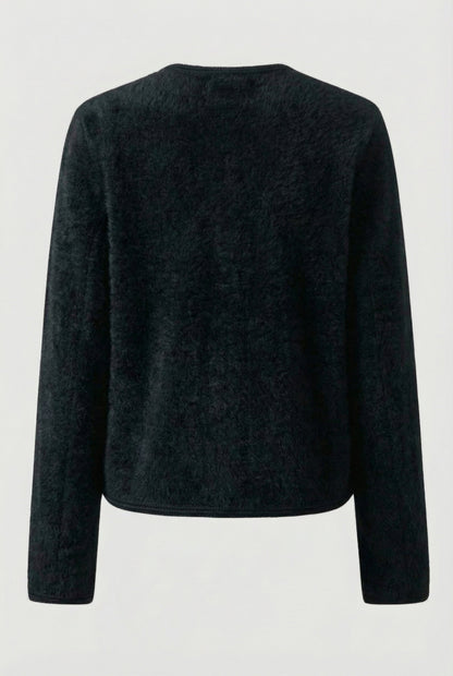 Kate | Black Long Cardigan with Open Front