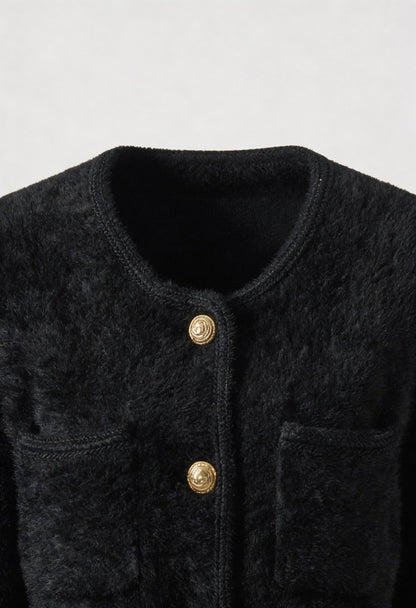 Kate | Black Long Cardigan with Open Front