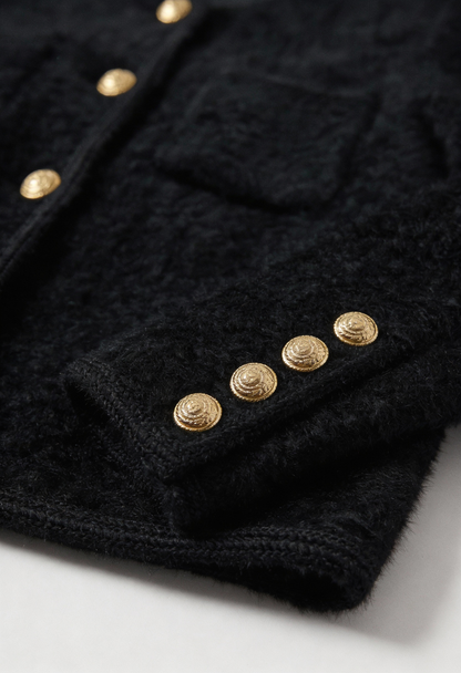 Kate | Black Long Cardigan with Open Front