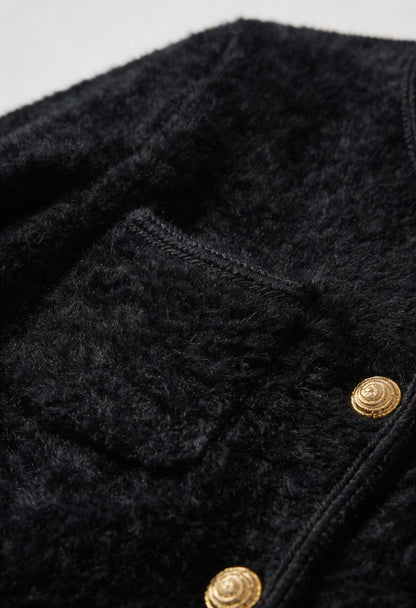 Kate | Black Long Cardigan with Open Front