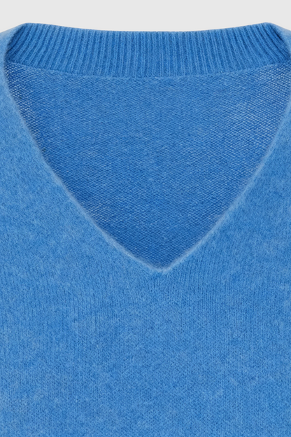 Charlotte | Blue V-Neck Women's Sweater