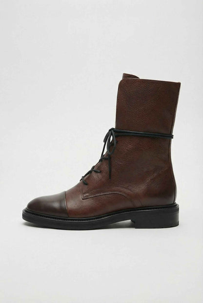 Eliza | Brown lace-up ankle boots